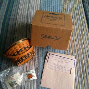 Longaberger Miniature J.W. C.C.Apple basket Box, Liner,Protector and Certificate